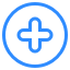 Decorative icon of a blue plus sign to denote health